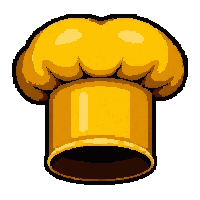 chef tall hat  golden yellow