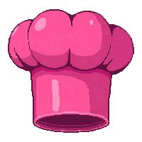 chef tall hat  hot pink