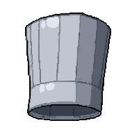 chef tall hat  silver grey
