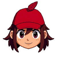feathered cap  bright red
