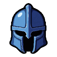 knight bucket helm  deep blue