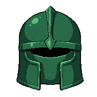 knight bucket helm  forest green