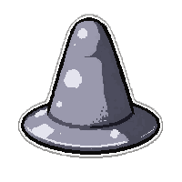 Wizard Pointed Hat Silver Grey — free pixel art sprite from the Runner Hats collection, transparent PNG