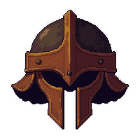 barbarian fur helm  rusty ancient