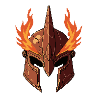 Fire Phoenix Helm Cracked Damaged — free pixel art sprite from the Runner Helmets collection, transparent PNG