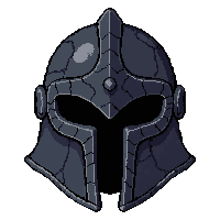 Obsidian Dark Helm Cracked Damaged — free pixel art sprite from the Runner Helmets collection, transparent PNG