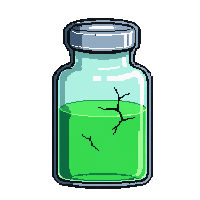 antidote green syringe  cracked container