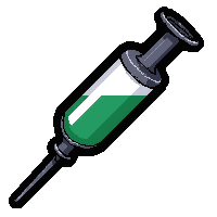 antidote green syringe  half empty used