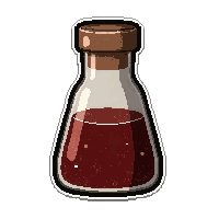 blood vial potion  murky brown bubbling