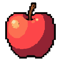Rotten Apple Fruit Half Empty Used — free pixel art sprite from the Runner Horror Consumables collection, transparent PNG