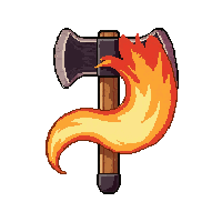 axe fire  smoking hot ember