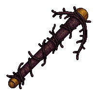 barbed wire whip  covered in cobwebs