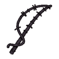 barbed wire whip  ghostly translucent
