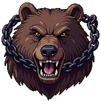 bear trap iron jaw  chained and locked