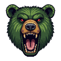 bear trap iron jaw  glowing eerie green