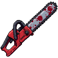 bloodstained chainsaw  carved with symbols