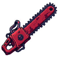 bloodstained chainsaw  chained and locked