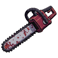 bloodstained chainsaw  cracked and worn