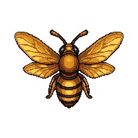 amber wasp  flying wings spread
