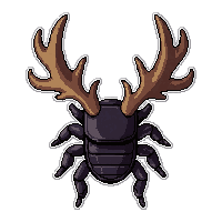 black stag beetle  cute chibi style