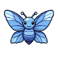 blue morpho butterfly  cute chibi style