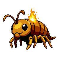 brown cricket  glowing magical