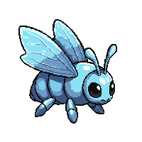 crystal ice moth  cute chibi style