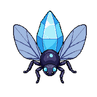 crystal ice moth  glowing magical