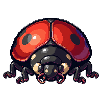 Red Ladybug Giant Oversized — free pixel art sprite from the Runner Insects collection, transparent PNG