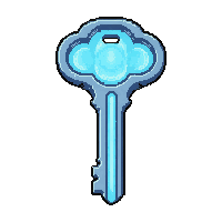 Bone Key  Glowing Blue With Magic — free pixel art sprite from Runner Keys