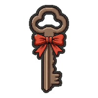 Bone Key  With Red Ribbon Tied — free pixel art sprite from Runner Keys