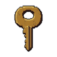 Brass Skeleton Key  Covered In Dust — free pixel art sprite from Runner Keys