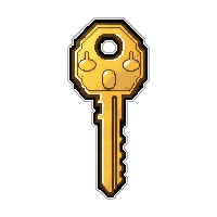 Brass Skeleton Key  Polished Shiny — free pixel art sprite from Runner Keys