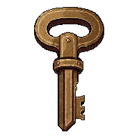 Brass Skeleton Key  Rusty Old — free pixel art sprite from Runner Keys