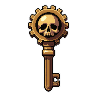 Brass Skeleton Key  With Gear Bow — free pixel art sprite from Runner Keys