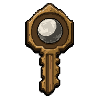 iron prison key with moon bow