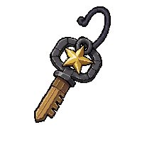 Iron Prison Key With Star Bow — free pixel art sprite from the Runner Keys collection, transparent PNG