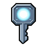 Modern Card Key Glowing Blue With Magic — free pixel art sprite from the Runner Keys collection, transparent PNG