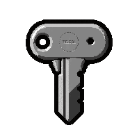 rune etched key rusty old