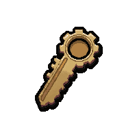 rune etched key with gear bow