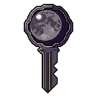 rune etched key with moon bow