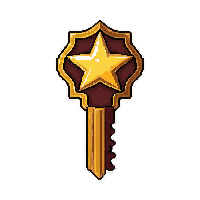Rune Etched Key With Star Bow — free pixel art sprite from the Runner Keys collection, transparent PNG