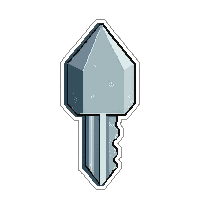 silver crystal key covered in dust