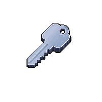 silver crystal key polished shiny