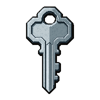 silver crystal key rusty old