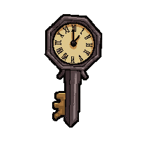 tiny clockwork key covered in dust