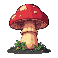crystal transparent mushroom  growing on log