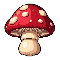 crystal transparent mushroom  magical aura glow