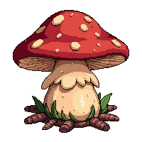 fire ember mushroom  growing on log