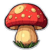 fire ember mushroom  magical aura glow